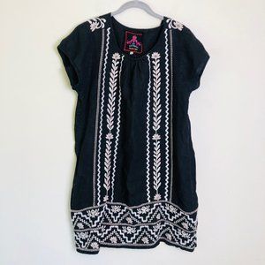 Johnny Was Floral Embroidered Linen Dress